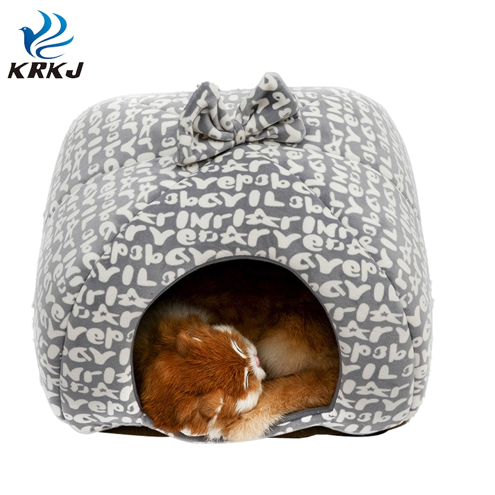 Tc-047 Printed Design Washable Dog Cat Cozy Cave Bed House