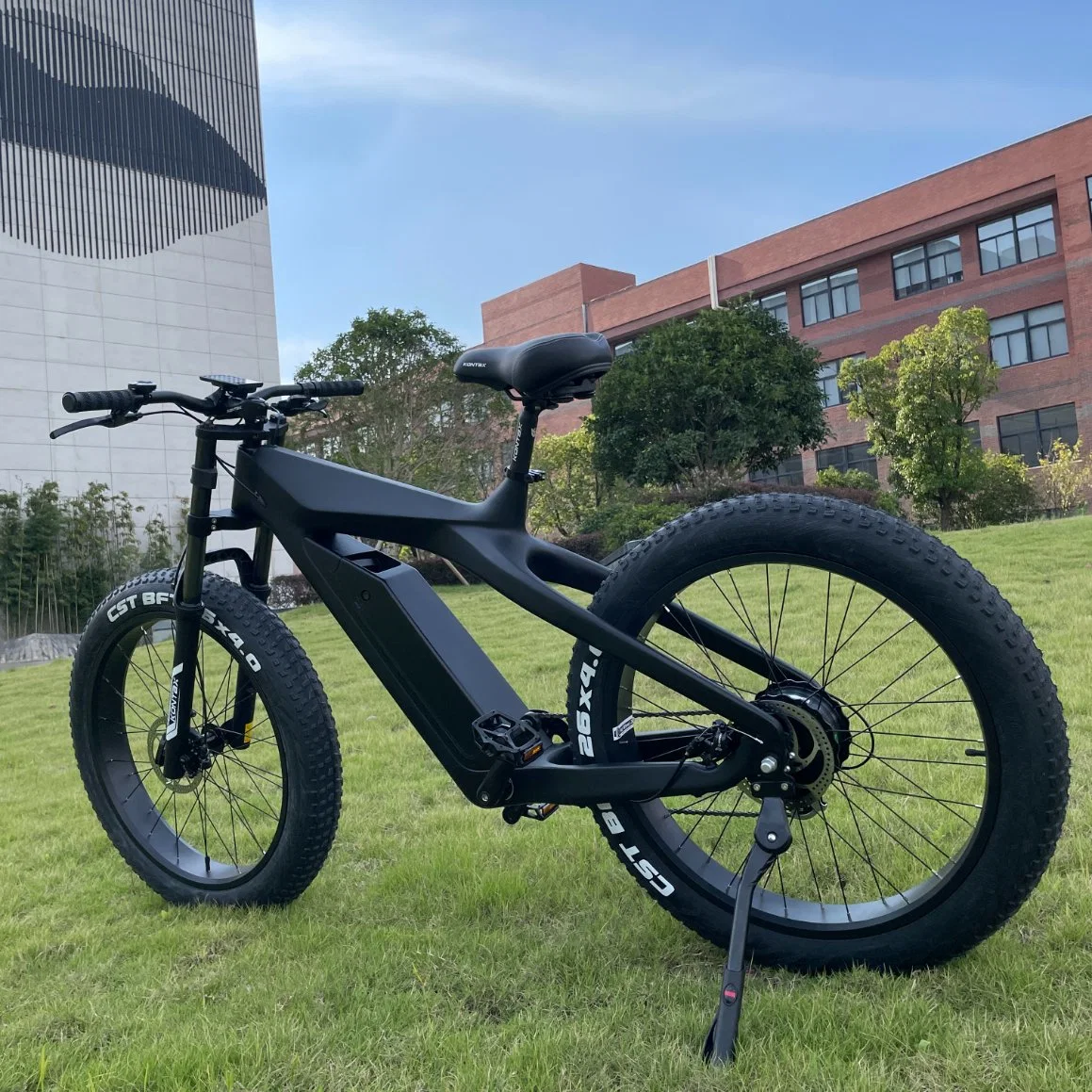 Kontax Full Black 26 Inch Carbon Fiber Electric Bike Powered Adult Bike with CE Ebike Motor Bike