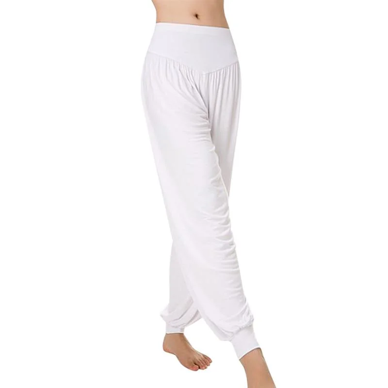 Unisex Casual Loose Leisure Pants Yoga Dance Long Pants Loose Sports Pants Soft Women Solid Bloomers Fitness Sports