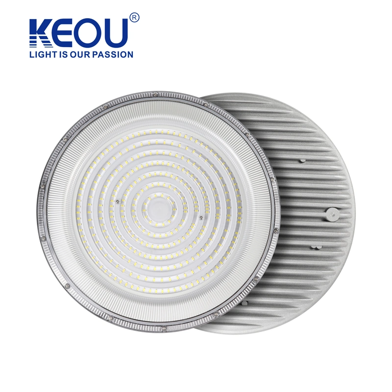 Luz LED Keou à prova de explosão IP65, à prova de água, de 300 W, tampa de plástico IP65 UFO LED High Bay Lights