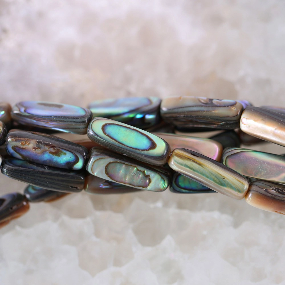 Fashion Jewelry Blue 7X17mm Natural New Zealand Abalone Shell Loose Bead Strand for Jewelry Making