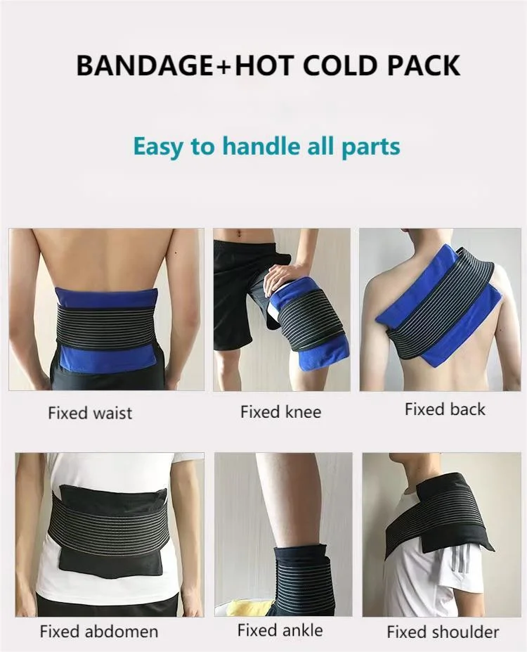 Knee Ice Pack Wrap Cold Hot Gel Pack Compression Brace Heat Support Strap for Arthritis Pain Athletic Injury