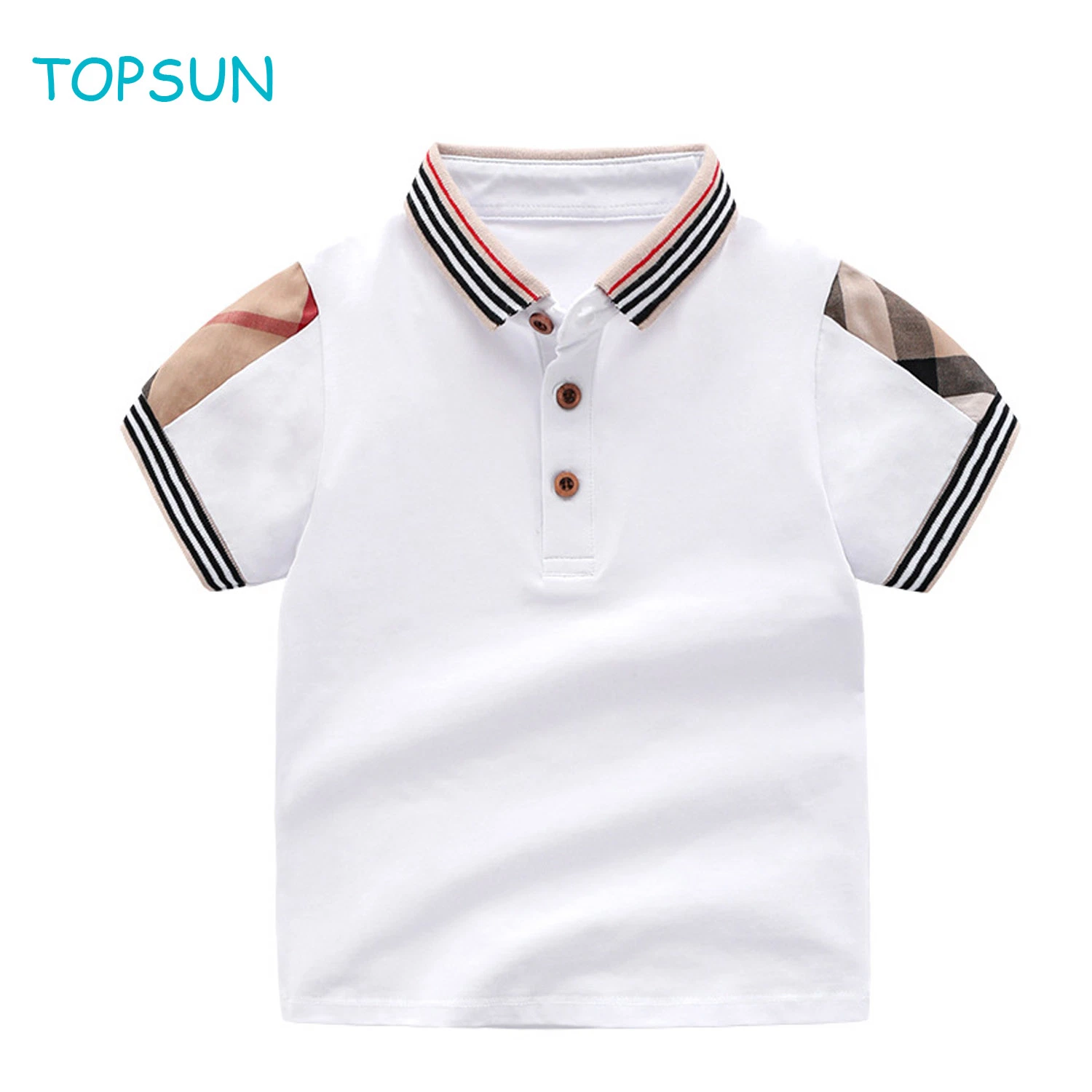 Toddler Children T Shirt Wholesale Kids White Cotton Summer Polo Shirts Short Sleeve