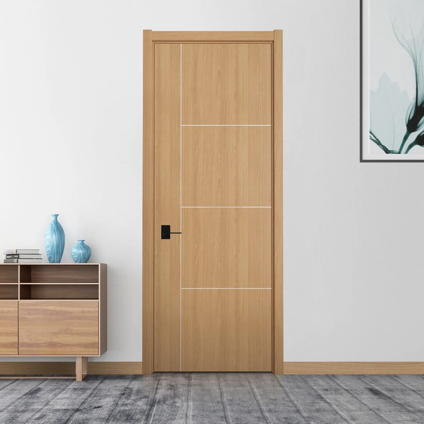New Interior Glass Solid Wood PVC Door