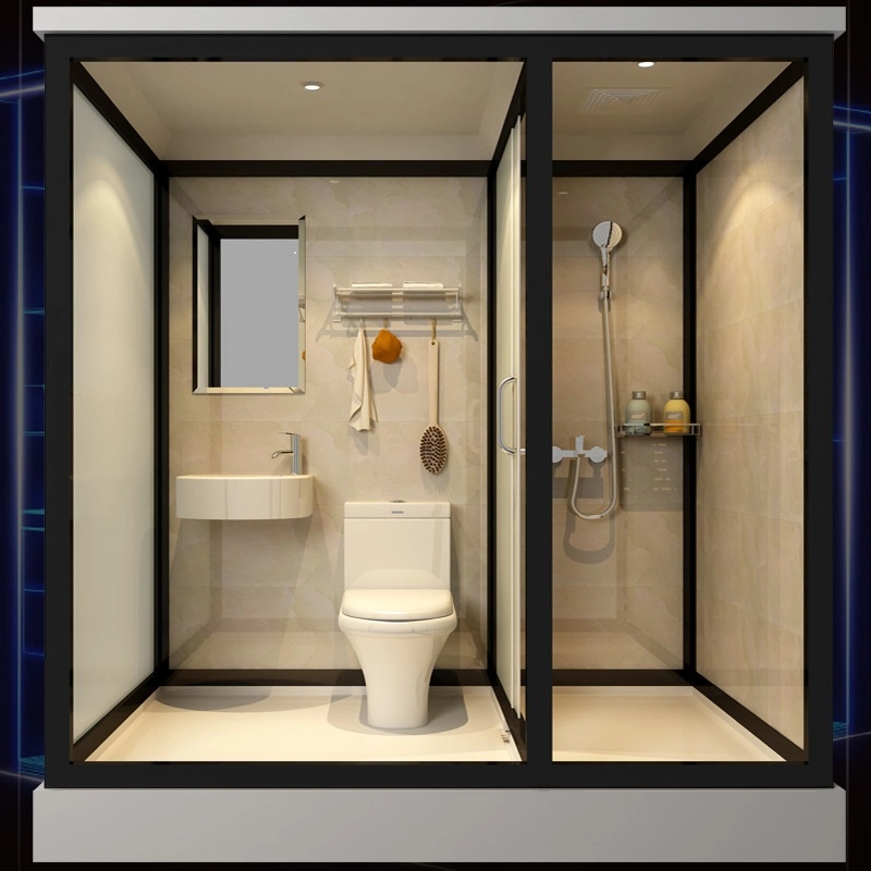 Prefabricated Bathroom Pods Integrated Shower Room Complete Bathrooms Aluminium Alloy Sliding Round Hotel Modern with Frame