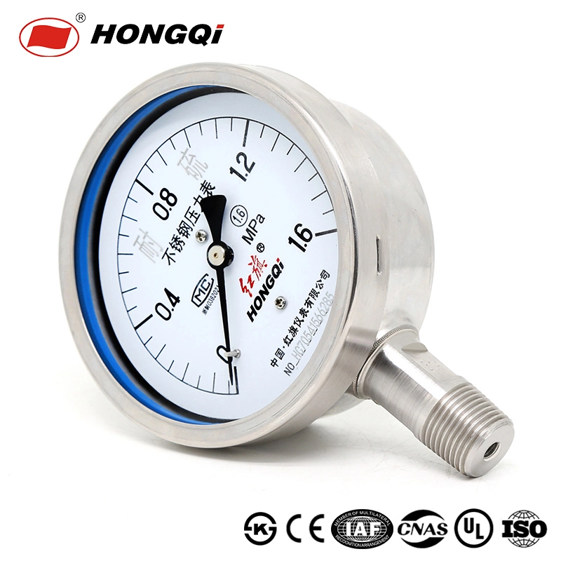 Hongqi Korrosionsschutzmanometer aus Edelstahl CE/UL/ISO/KS