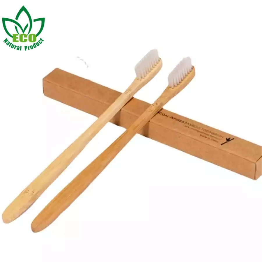 Amostra grátis Atacado por grosso biodegradável Eco Friendly Black Soft Bamboo Escova de dentes