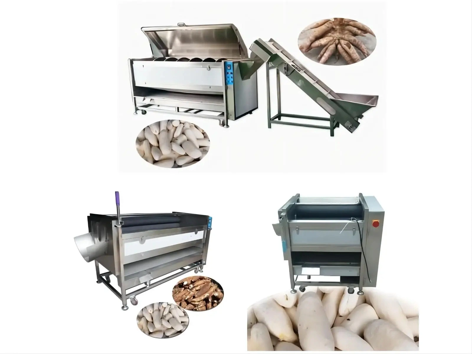 Automatic Carrot Washing Peeling Cassava Potato Skin Cleaning Manioc Peeler Machine