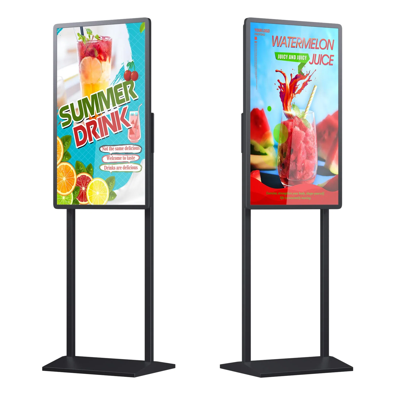 OEM Cheap Price 55 Inch Slim Network WiFi LCD Full HD Window LCD Double Sided Hanging Digital Advertising Screens