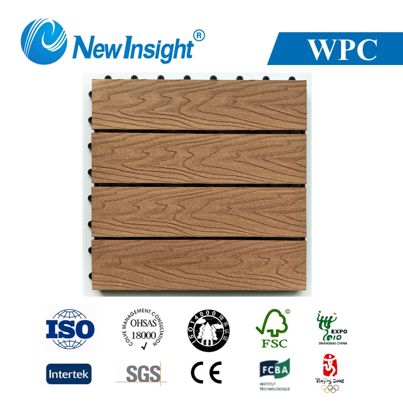 Environment Friendly 300*300mm WPC Wood Plastic Composite DIY Deck Tile