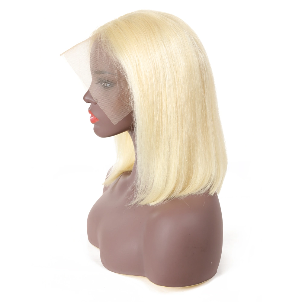 Kbeth Menschenhaar-Perücke für schwarze amerikanische Frau 2021 Sommer-Abkürzung Remy kühles weiches Breathable Goldblonde Farbe 14 '' gerade 613 HD voller Spitzebob-Perücke-Lieferant