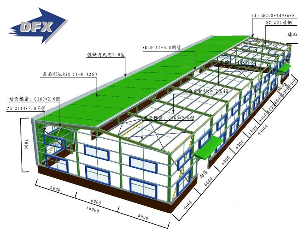 La plataforma de alta resistencia la construcción de prefabricados de estructura de acero para la industria minera