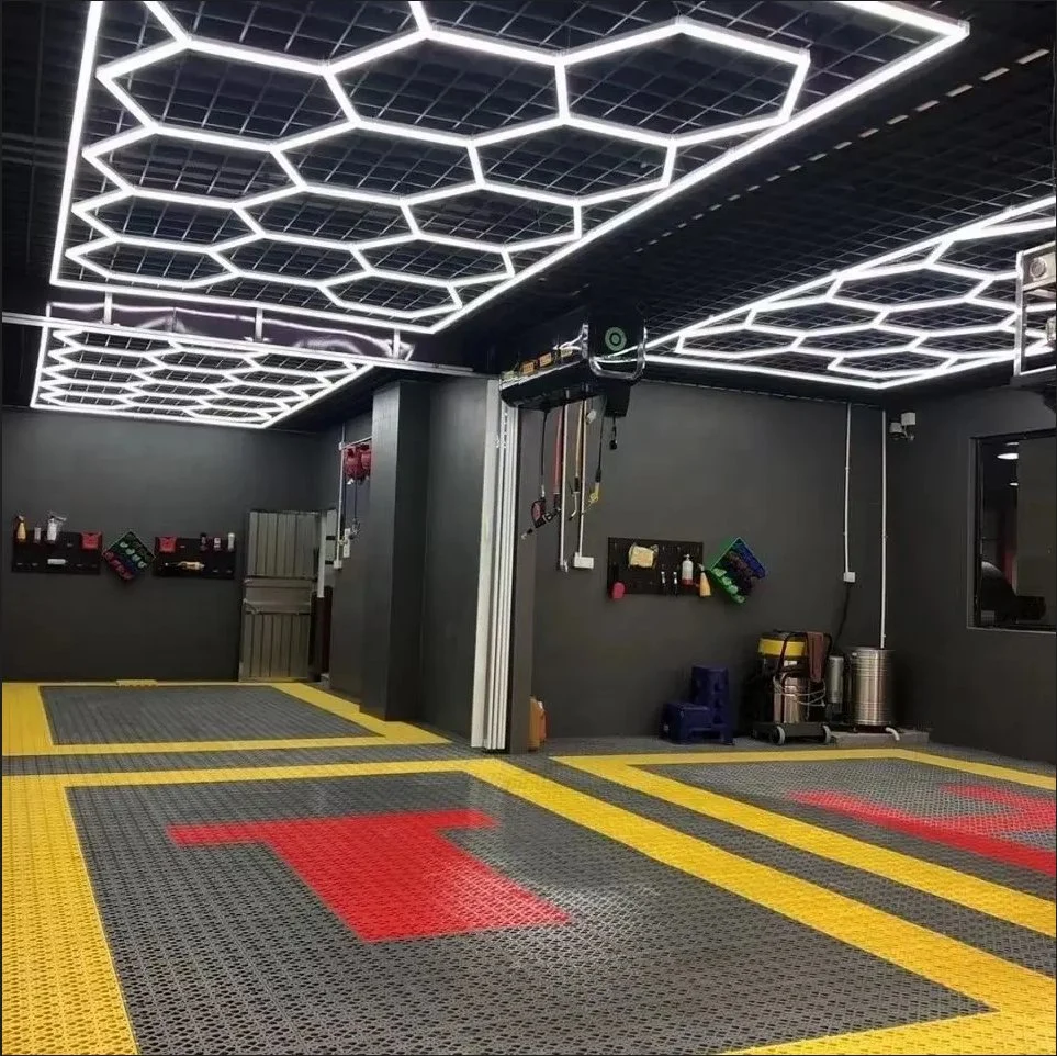 High Lightness Garage Light Hexagon LED Ceiling Wall Detailing Car Workshop Honeycomb Working Garage Lamp