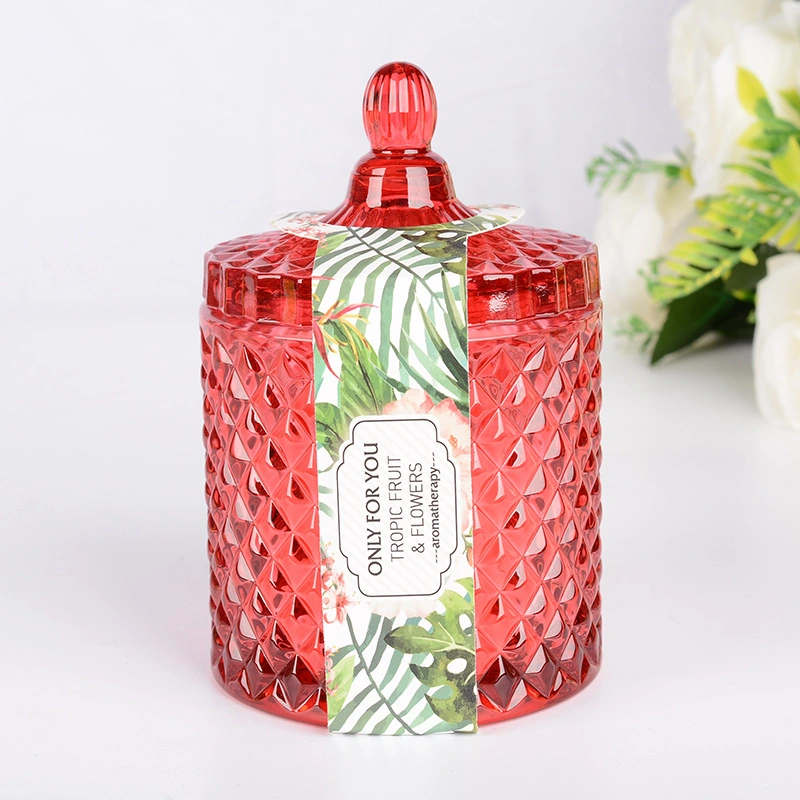 Amazon Hot Sell Customized Beautiful Wholesale/Supplier Glass Jar Soy Wax Fragrance Scented Candle