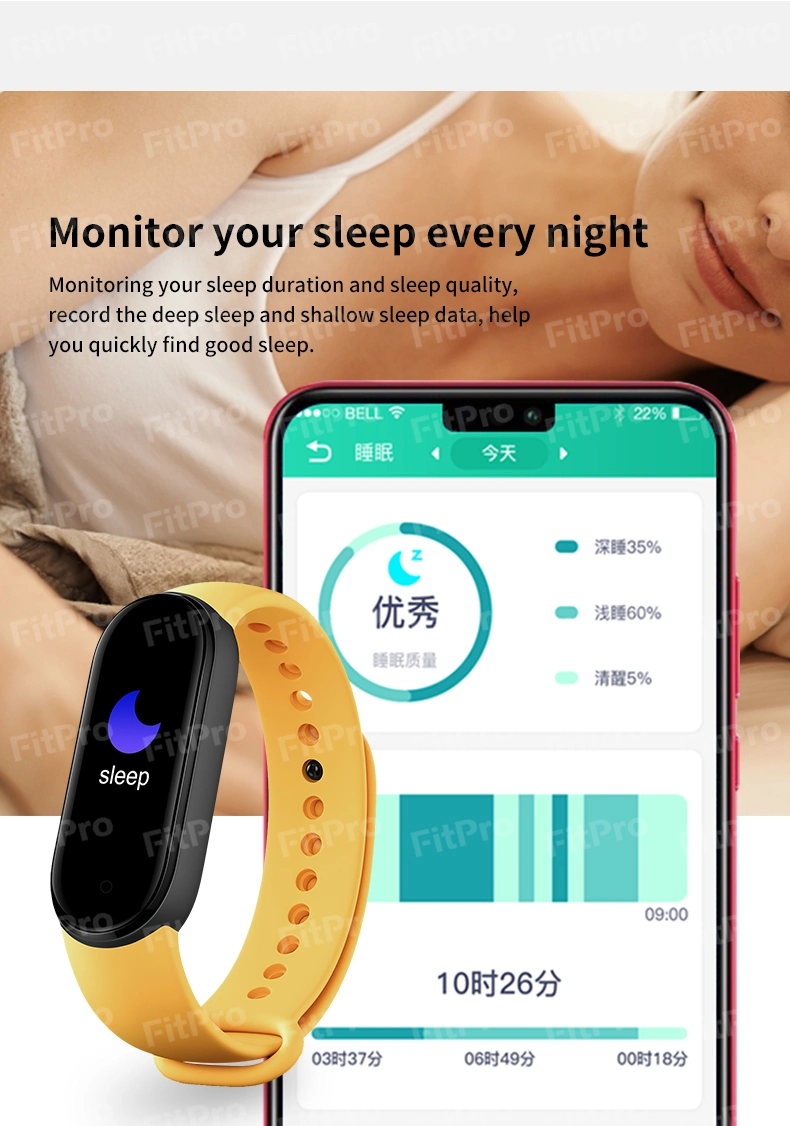 Hot Selling M6 Smart Bracelet Full Display Heart Rate Blood Pressure Mi Band 6 Smartwatch M6