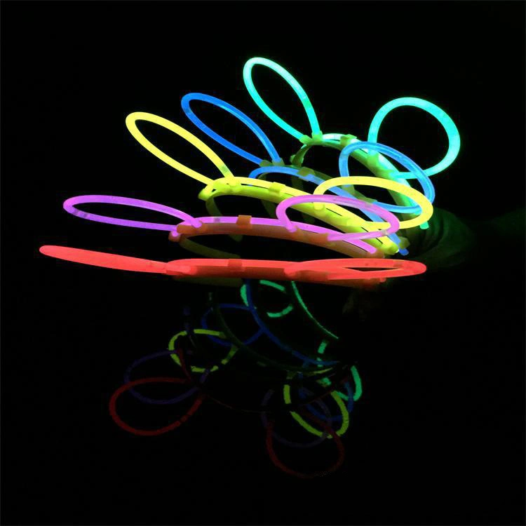 Diadema fluorescente con banda para el cabello, pinza luminosa para el cabello, orejas de conejo Mickey luminosas, juguete novedoso para niños