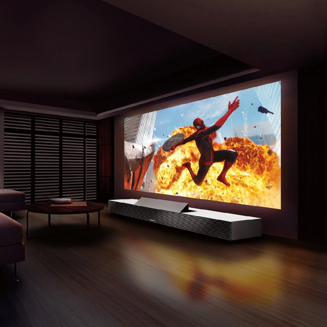 16: 9 100 Inch Curved Frame Projector Screen with Acoustically Transparent Fabric