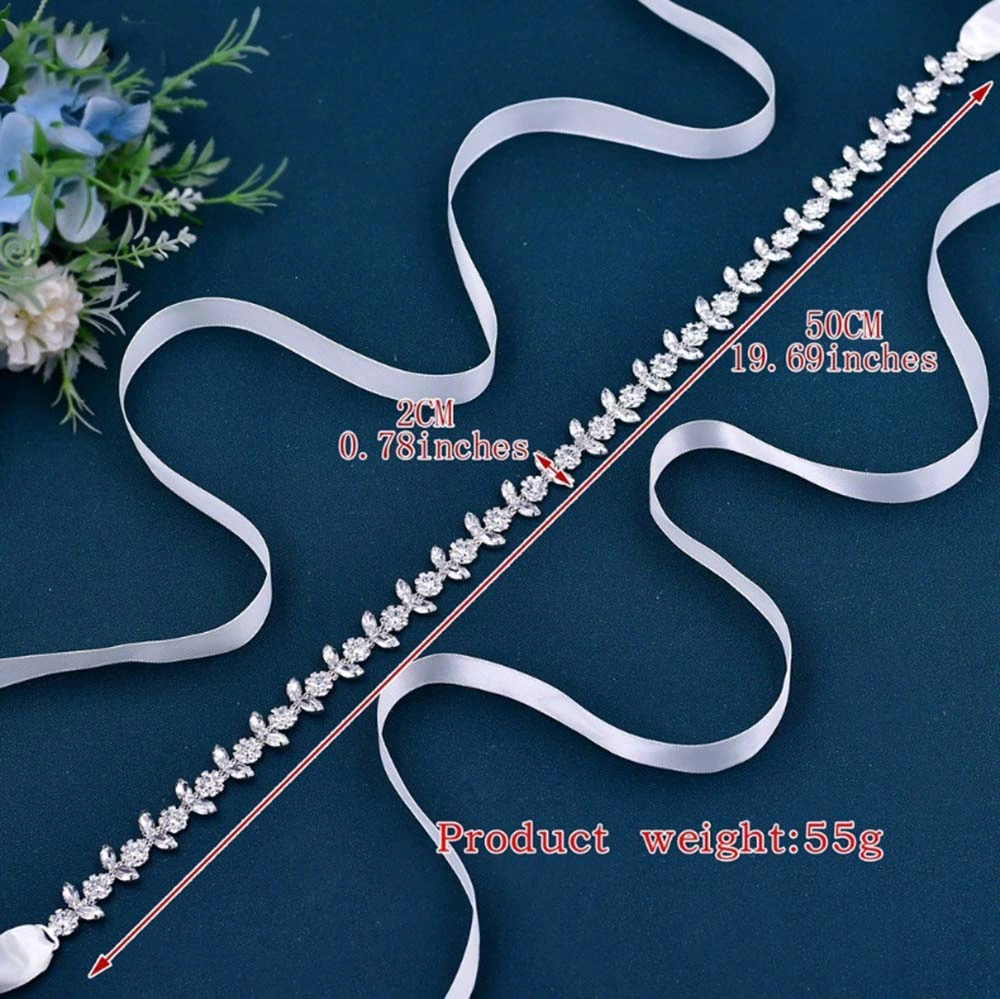 Hwb302 Bride Waist Chain Metal Belt Silver Alloy Waistband Wedding Accessory