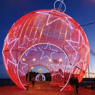 Hot Sale Giant Large Outdoor or Indoor Christmas Ball Light Decoration for Park and Shopping Mall