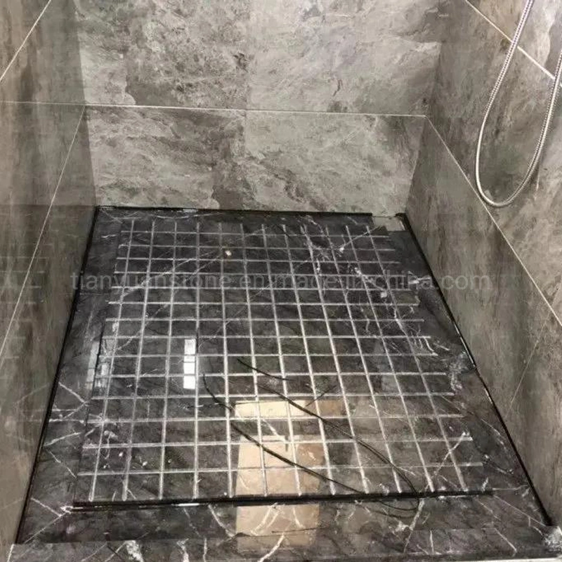 Bathroom Accessories Black White Marble Stone Shower Tray