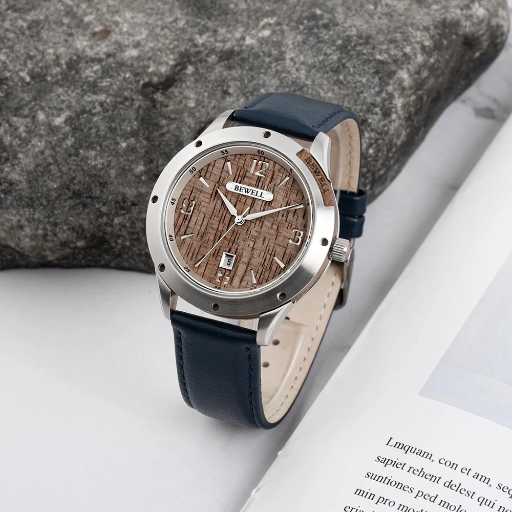 2023 New Arrival Bewell Wooden Watch Stainless Steel with Wood for Mens Wear Wristwatch Jewelry Wach Custom Watch Branding Logo