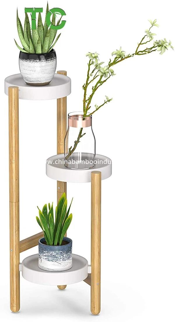 Decorative Bamboo Garden Flower Pot Stands Indoor, 3 Tier Tall Corner Plant Stand Holder &amp; Plant Display Rack Flower Pot/Vase Stand /Rack Plant Pot Stand