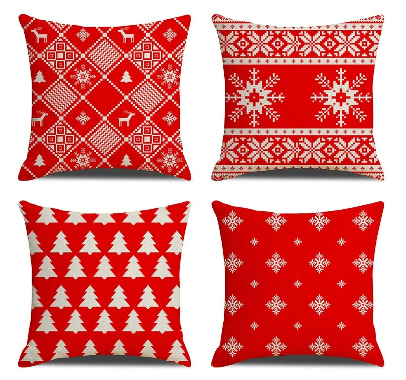Cross Border Linen Pillowcase for Christmas, Household Products, Waist Cushion and Cushion