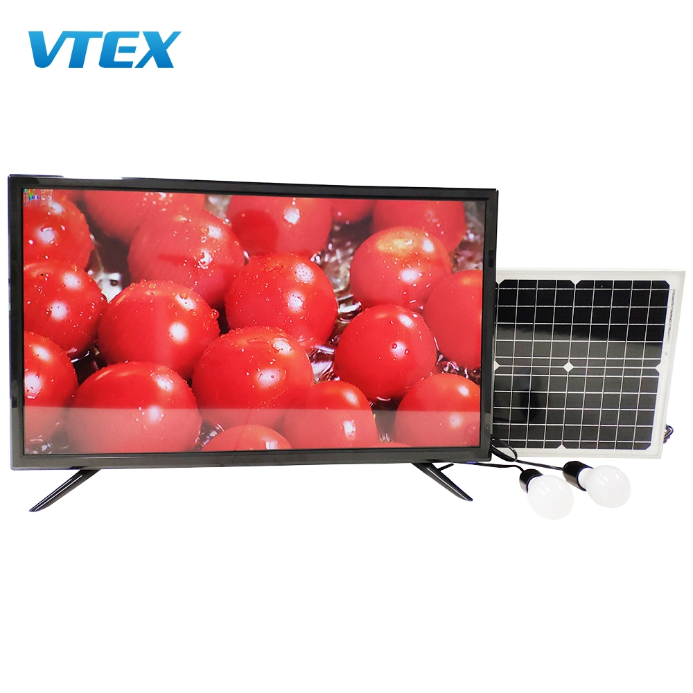 Home usam pilha recarregável Bateria incorporada painel solar Definir DC 12V 32" smart TV Solar Sistema de Energia