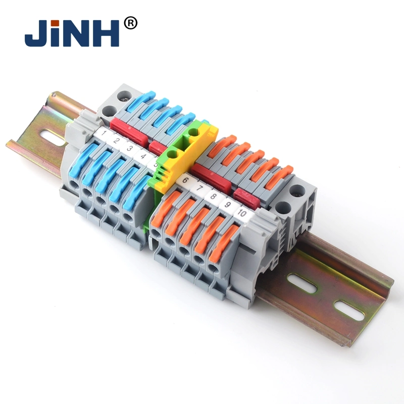 DIN Rail Terminal Block Quick Push in Wire Connector