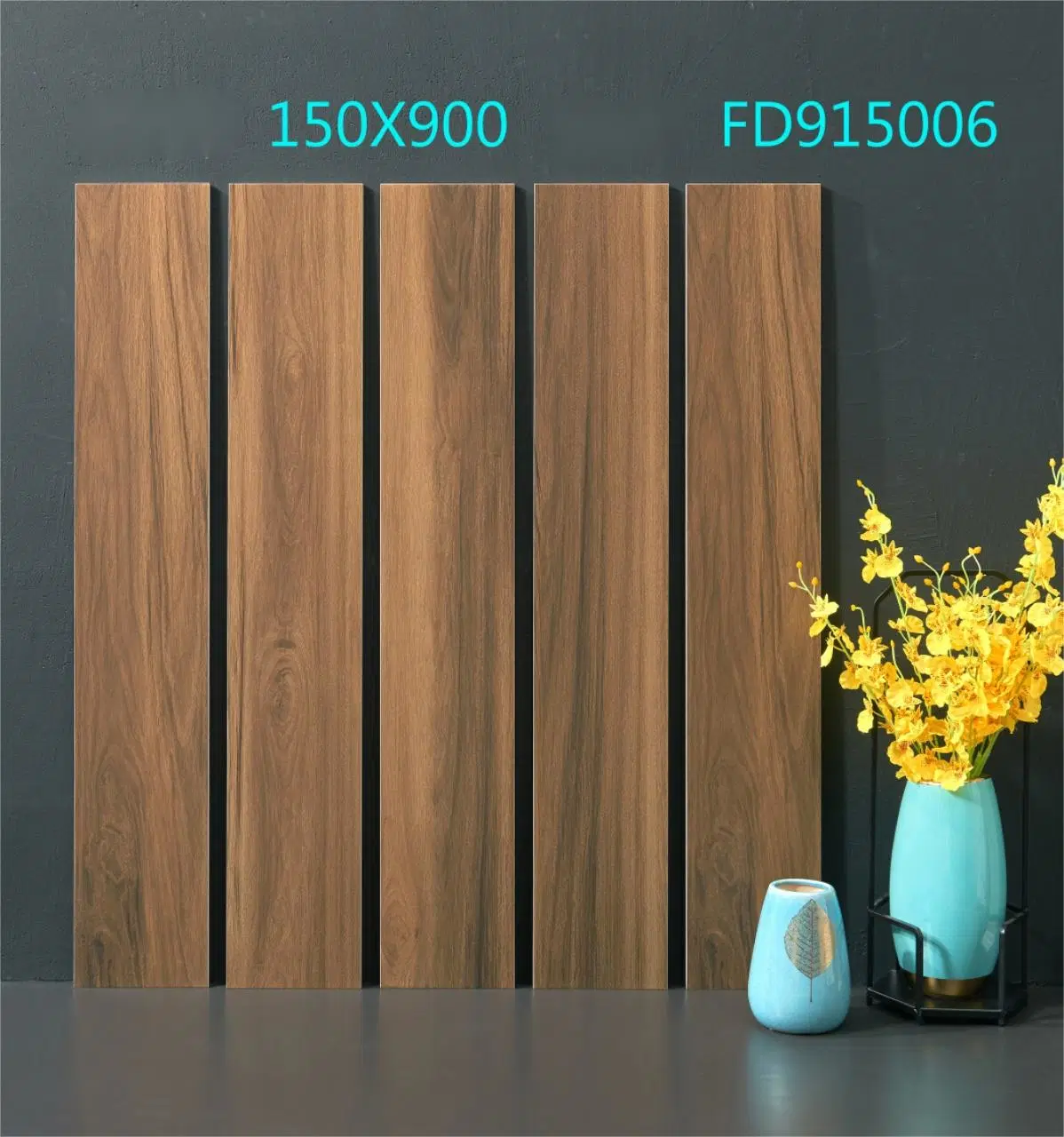 Popular 150X900 Glazed Ceramic Indoor Wood Tile for Living Room