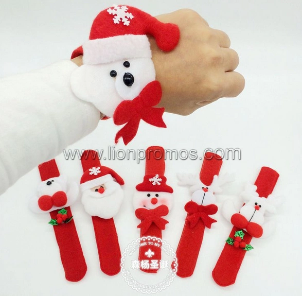 Christmas Promotional Gift Silicone Slap Wrist Band with LED Light