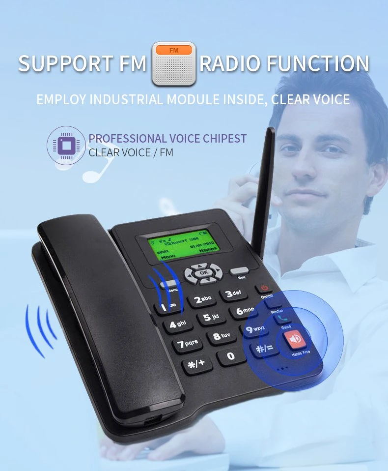 OEM Support Dual SIM GSM Fixed Wireless Phone