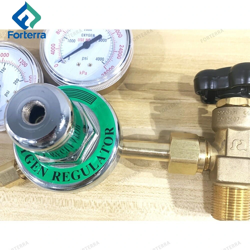 Oxygen Cylinder Gas Regulator Dual Pressure Gauges 0-200psi 0-4000psi 0-300bar W23-14 W22-14