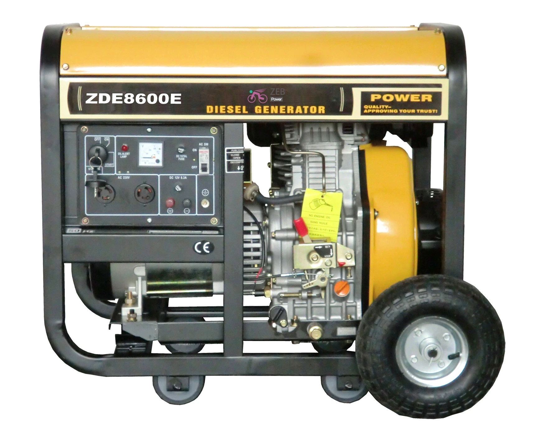 10kVA petit portable phase unique générateur diesel silencieux (ZDE12T)