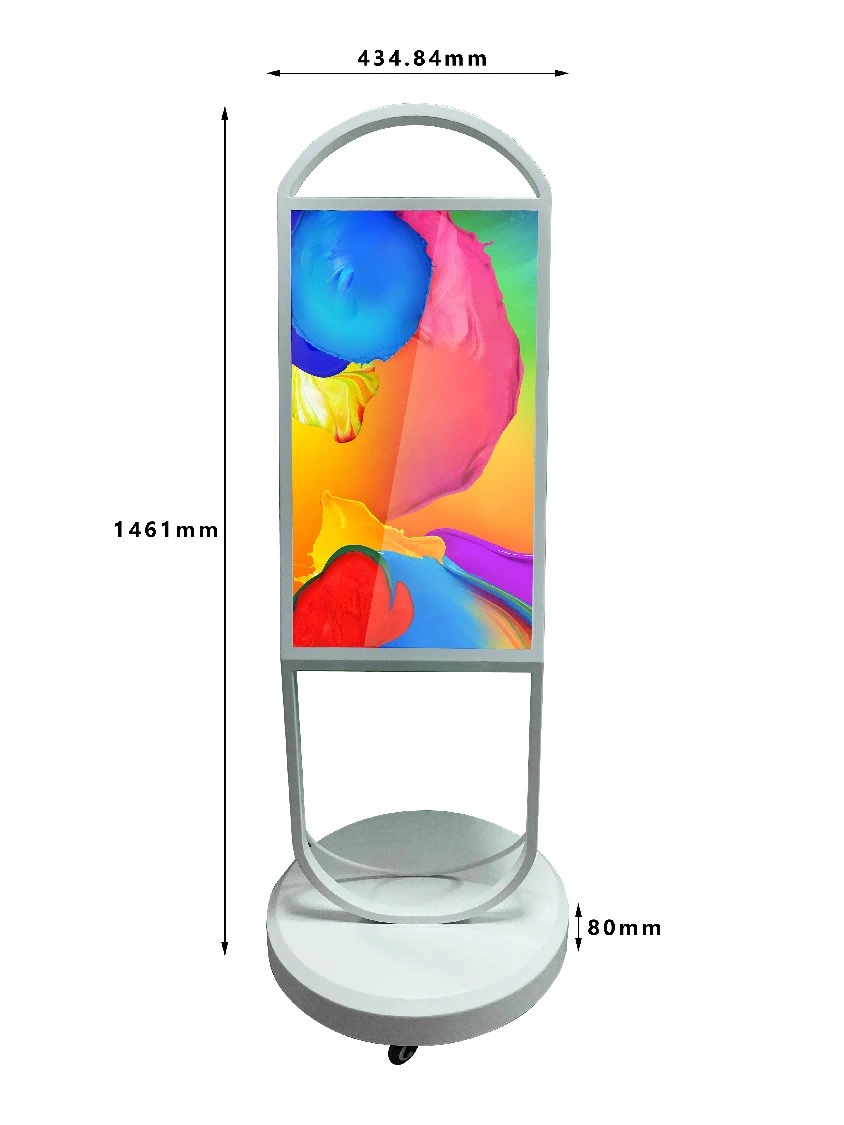 32" Mobile Digital Menu Board for Restaurant Shopping Mall Android Signage LCD Rechargeable Power Supply