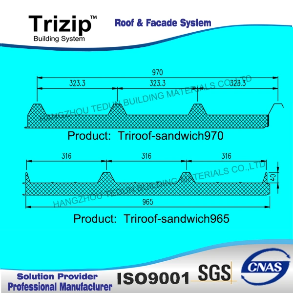 Sandwich Rockwool PU Panels for Roofing&Wall