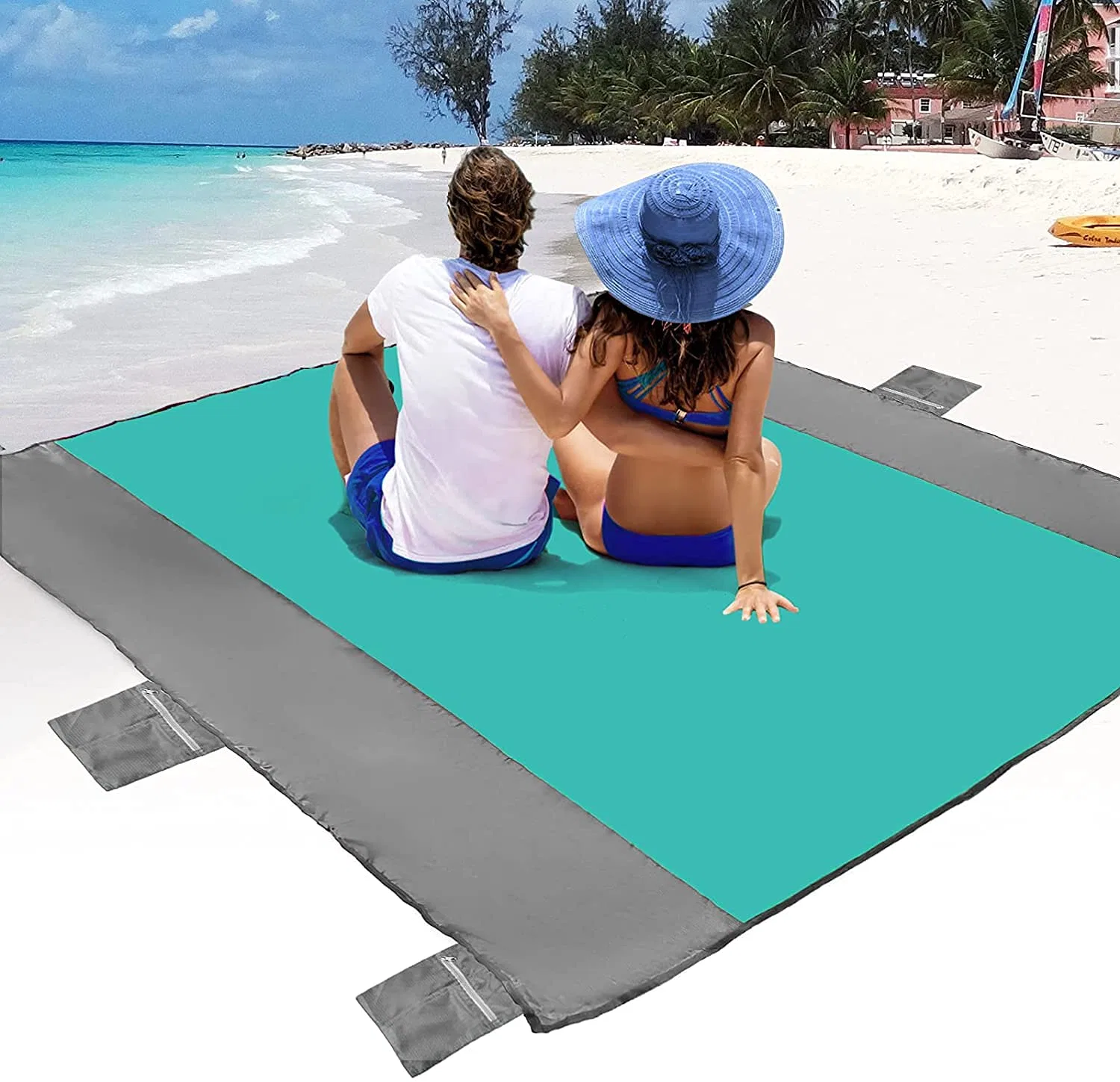 Commerce de gros d'impression personnalisée étanche pliables de voyage personnalisé Beach Camping Plage de sable Couverture tapis anti-libre