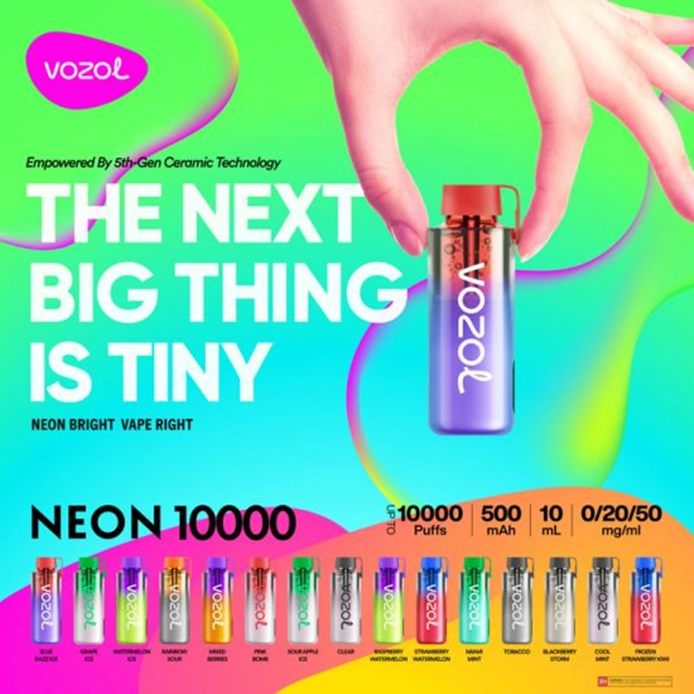 Newest Voozol Neon 10000 Bar Gear Star 9000 12000 Puffs Disposable/Chargeable Wholesale/Supplier Pod E Hookah Vape E Hookah LCD Screen Vapes