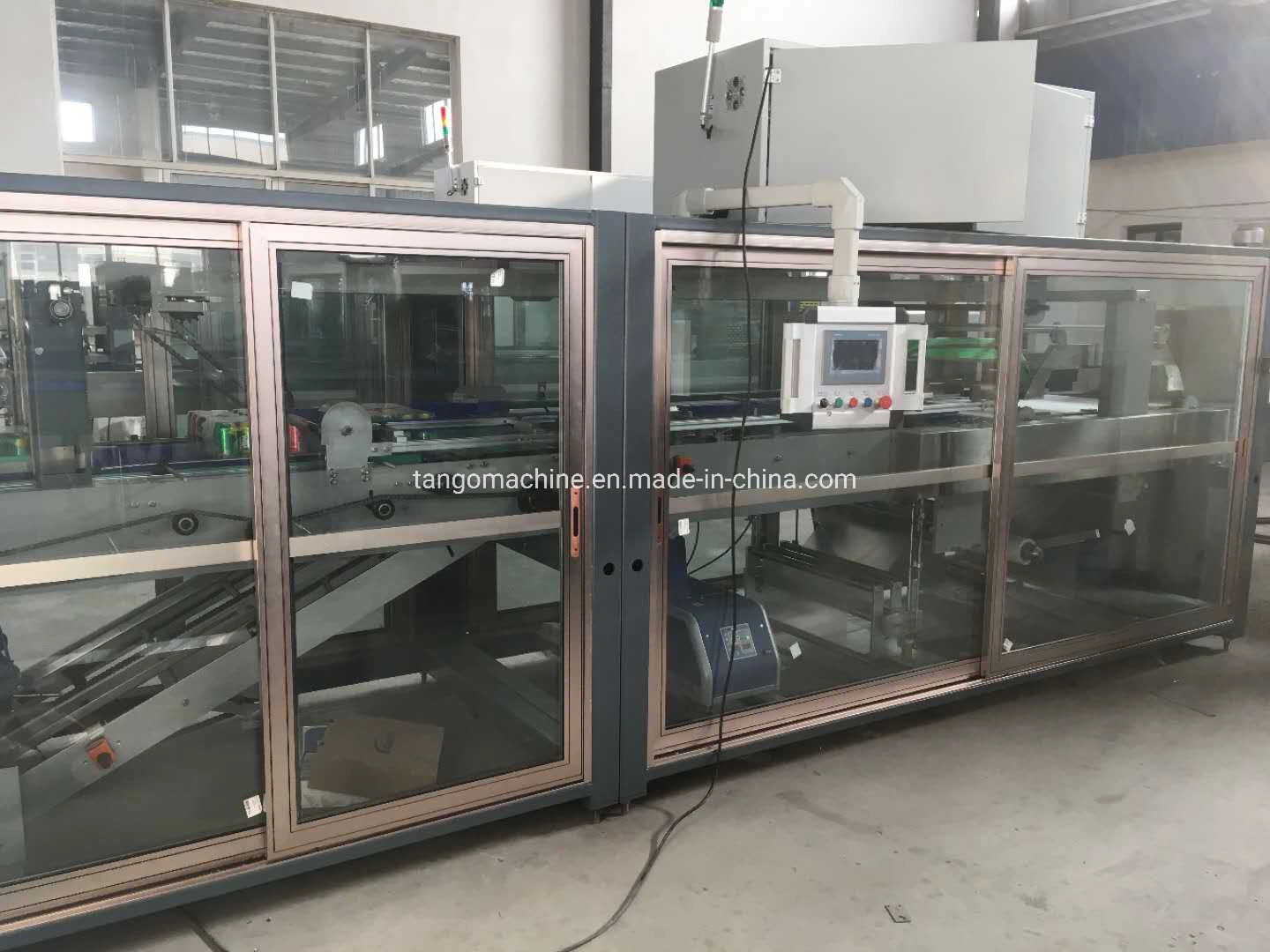 Automatic Bottle Can Cardboard Tray Shrink Packing Packaging Machine