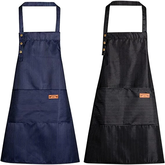 شعار مخصص طهو مطبخ قابل للضبط Apron Waterlالمقاوم للمياه،′ S Aprons مع جيبين للرجال والنساء