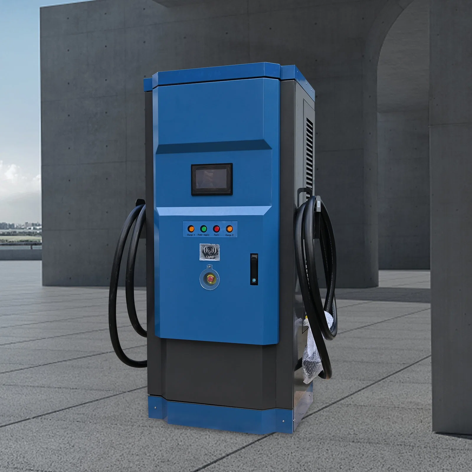 DC Fast EV Charging Station IP54 Floor-Mounted EV Charger with Double Gun 90kw 120kw 180kw Ocpp RFID Card