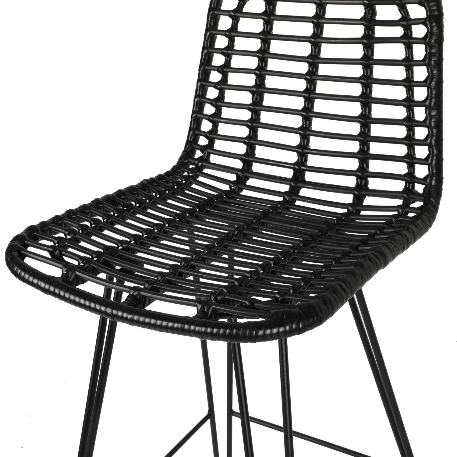 Moderne Langlebige Metall Bar Hocker High Bar Rattan Wicker Bistro Stuhl für Bar