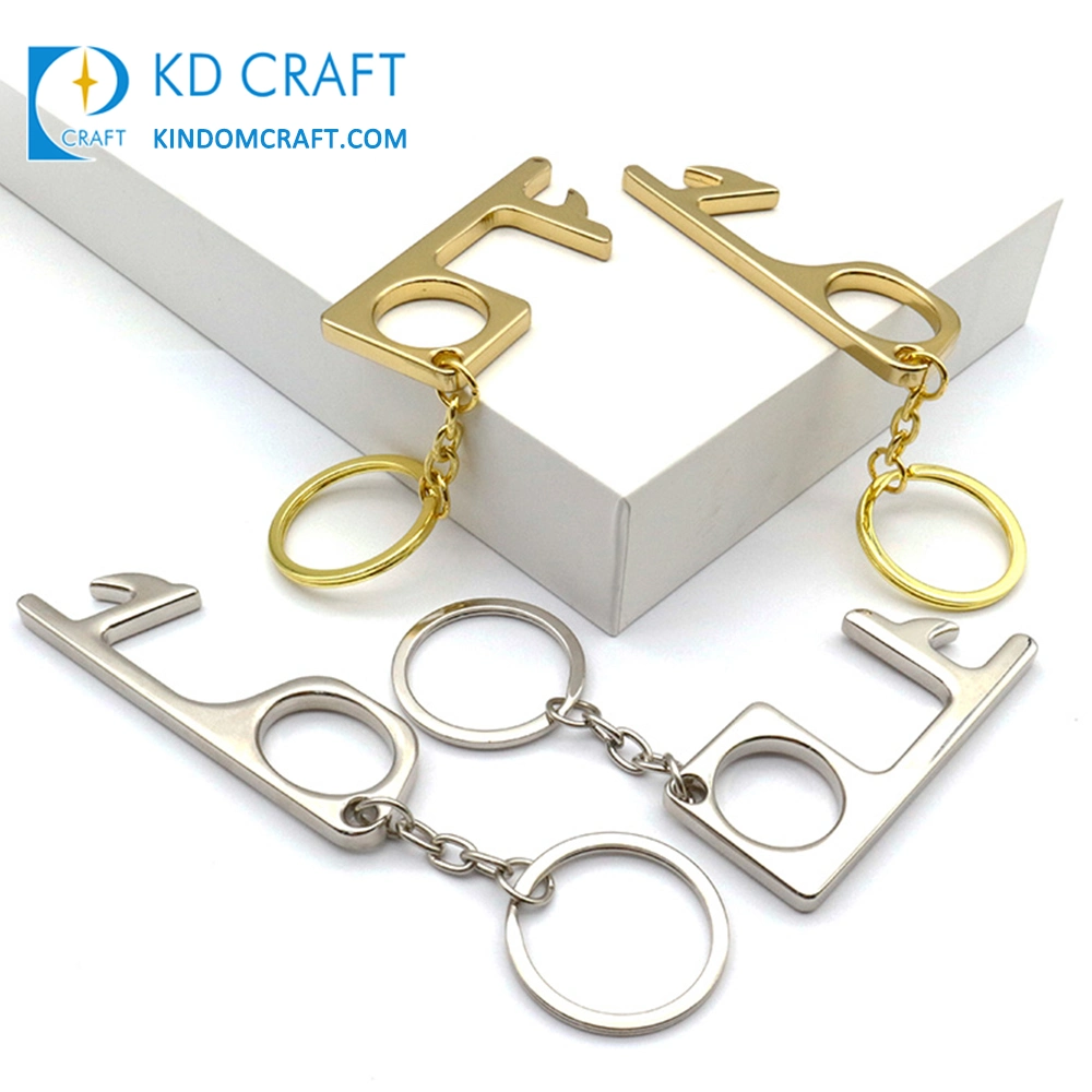 New Design Wholesale/Supplier Hygiene Hand Hygienic Tool Germ Free Hand No Contact Contactless Hands Free Brass Door Opener Keychain