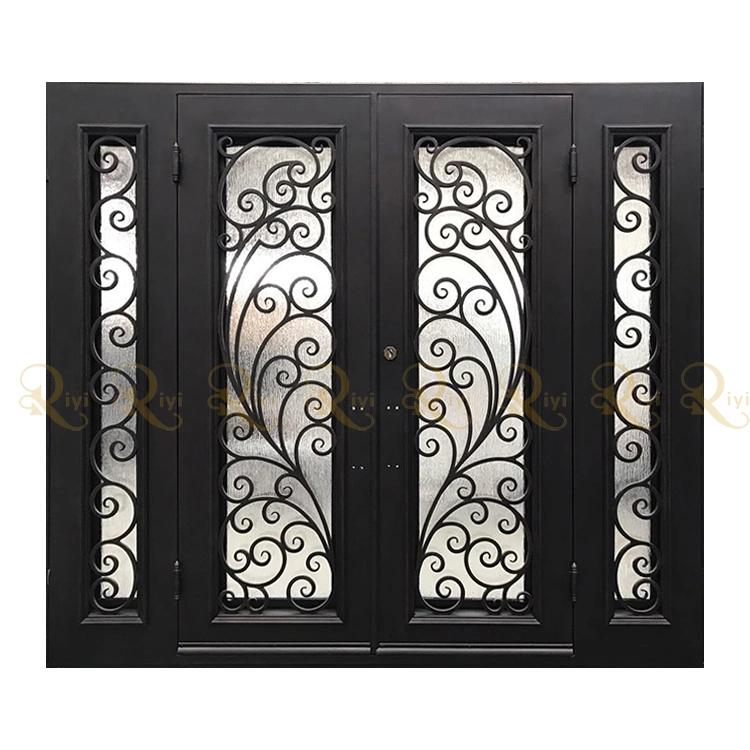 Iron Double Security Doors Entrance Solid Iron Steel Grill Entry Door Design Home Modern Front Wrought Iron Door Exterior