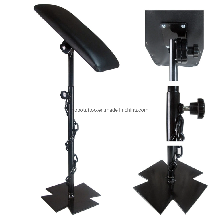 Adjustable Height Tattoo Armrest Support Body Art Supplies with Comfortable PU Leather Pad