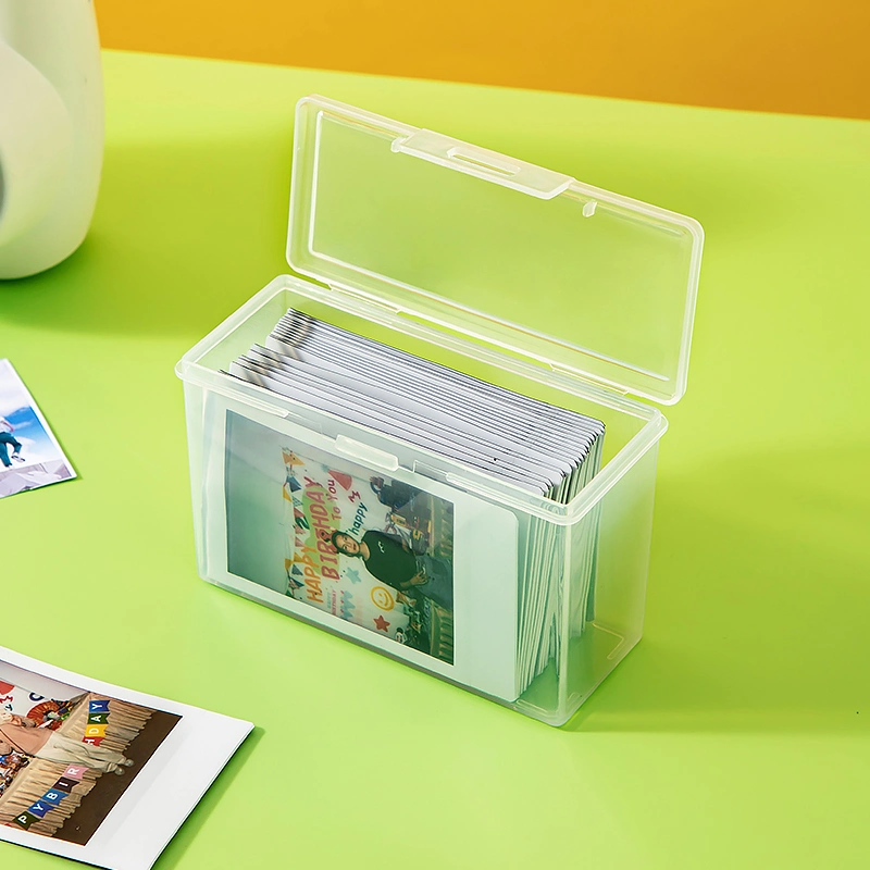 Photo Storage Box Dustproof Plastic Storage Box Sundries Conbtainer