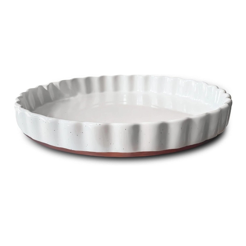 9.5 Inch Large Porcelain Baking Dish for Tarts, Quiche, Pie