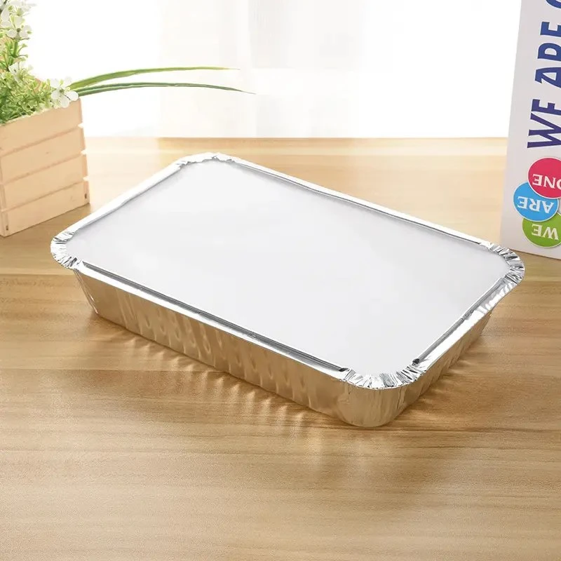 Wholesale/Supplier Disposable Aluminum Food Container Silver Foil Lunch Box Tray