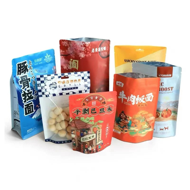 Custom Biodegradable Nuts Food Zip Lock Bags Mylar Stand up Zipper Plastic Packaging Pouch