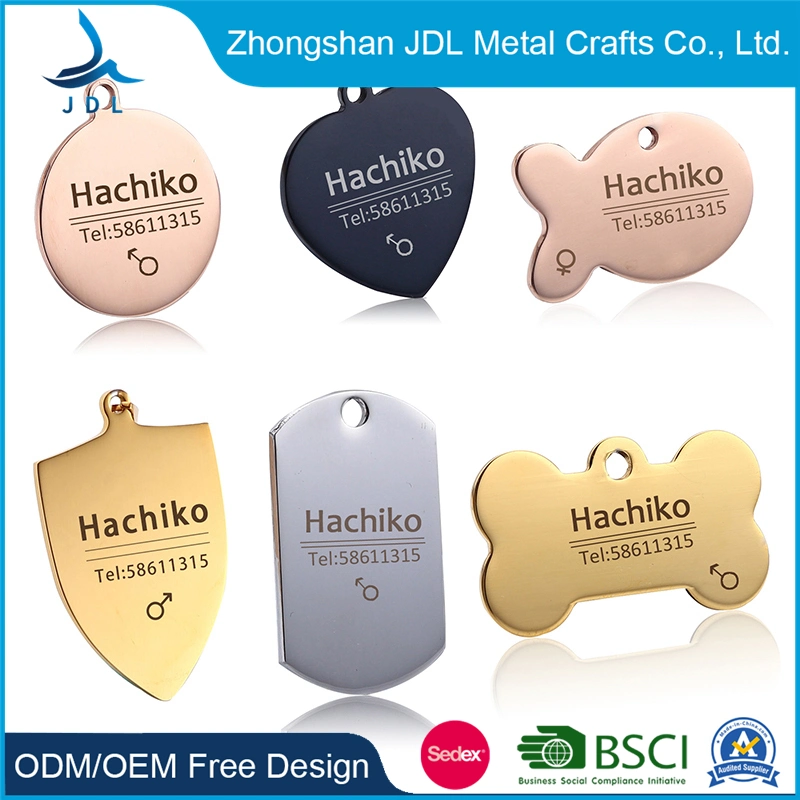 Geschenk hübsch personalisiert Männer Gold Blank Laser Army Runde NFC Edelstahl Metall Custom Military Hund Cat ID Namenskennzeichen Haustier-Zubehör